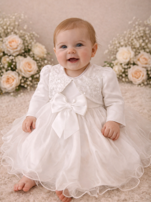 Baby Girls Phoebe White Christening Dress