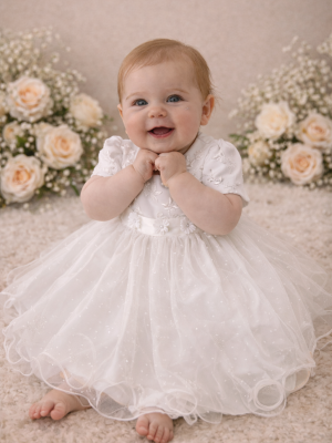 Baby Girls Katharine White Christening Dress