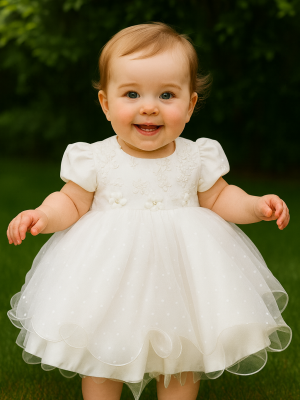 Baby Girls Katharine White Christening Dress
