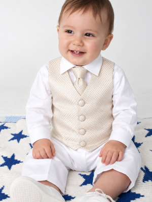 4 Piece Leo Christening Suit in Gold
