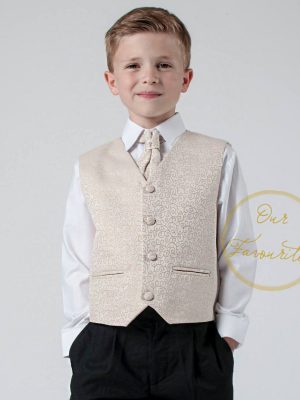 Boys suits Boys 4 Piece Suit With Champagne Waistcoat Henry