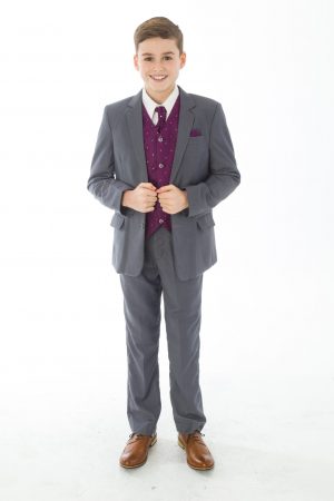 5 Piece Grey with Purple Alfred