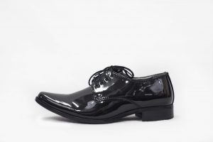 Boys Black Patent Derby Shoe