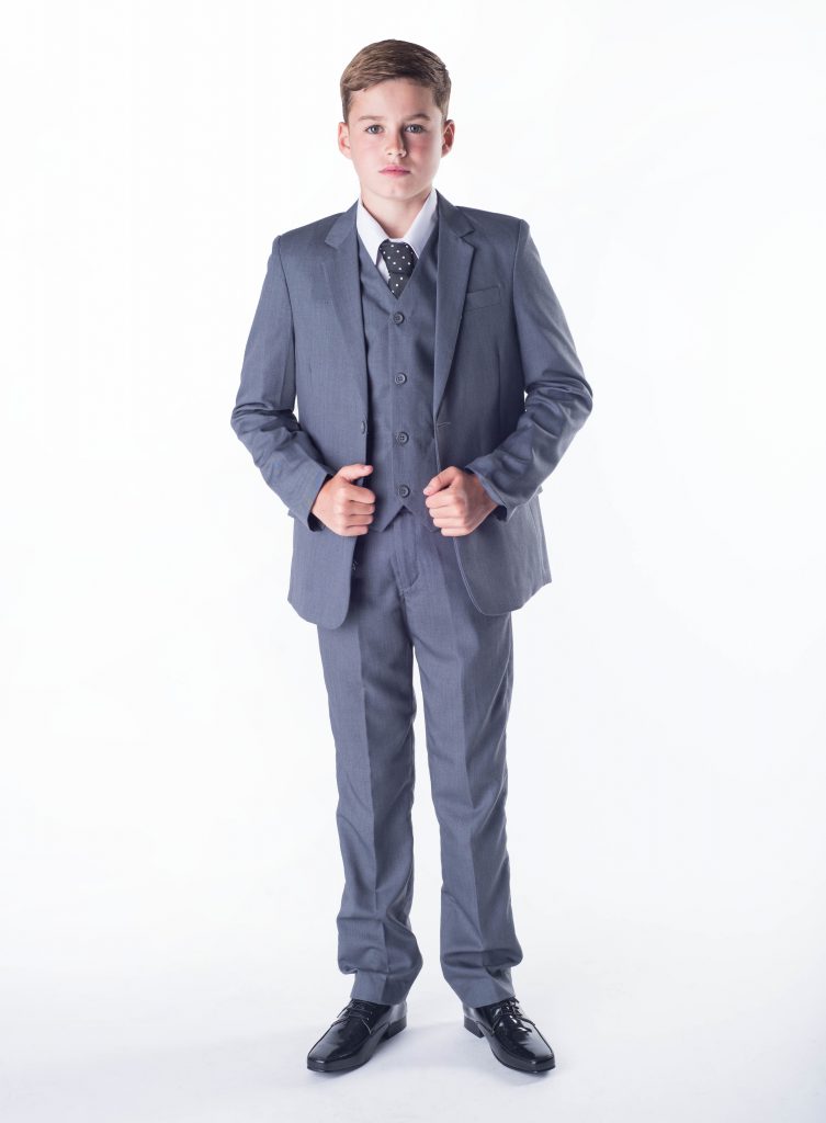 5-Piece Grey Toddler Suit w/ Blue Tint main image 1