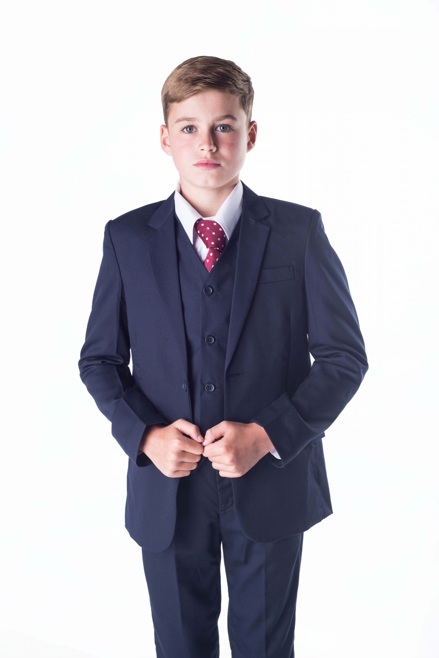 Boys 5 Piece Suit in Navy Romario – Occasionwear for Kids