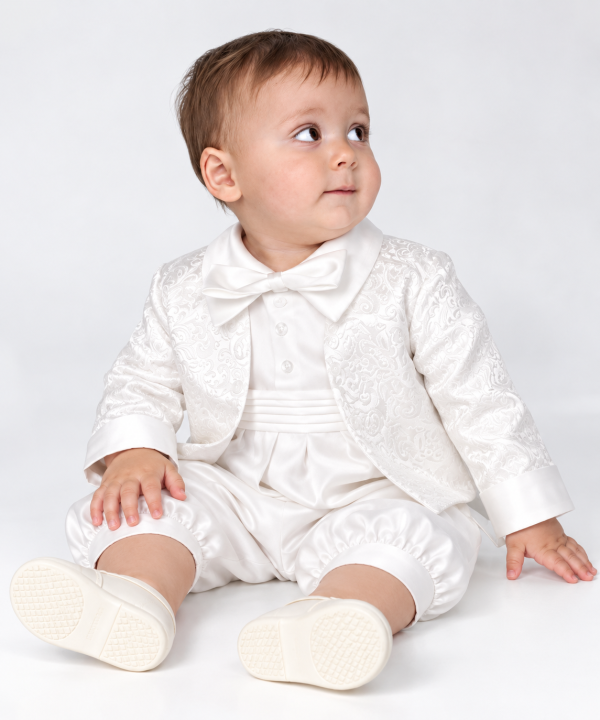 Baby in a White Christening Outfit