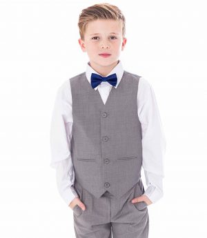 Boys 4 piece bow tie suit Grey