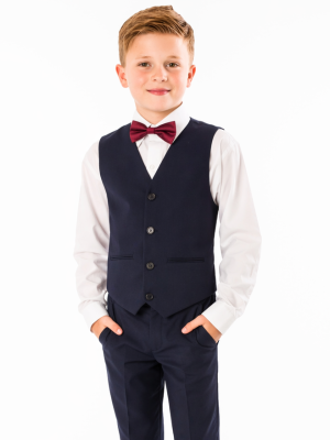 Boys 4 Piece bow tie suit Navy
