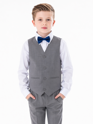 Boys 4 piece bow tie suit Grey