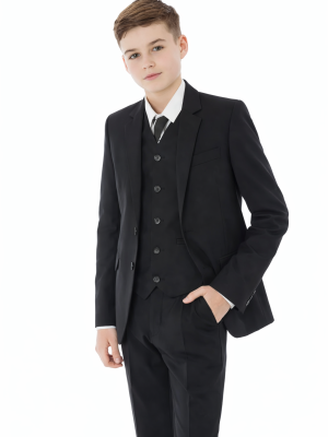 Boys 5 Piece Suit Slim Black