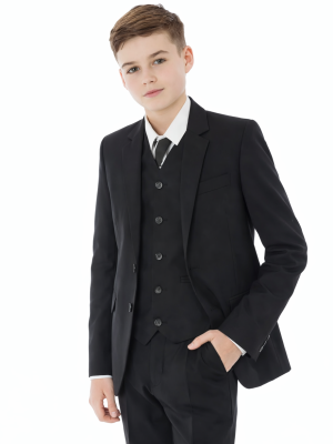 Boys 5 Piece Suit Slim Black