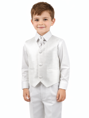 Boys 4 Piece All White Suit Philip