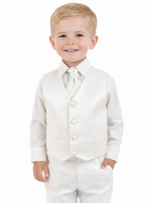 Boys 4 Piece All Cream Suit Philip