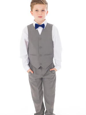 Boys 4 piece bow tie suit Grey