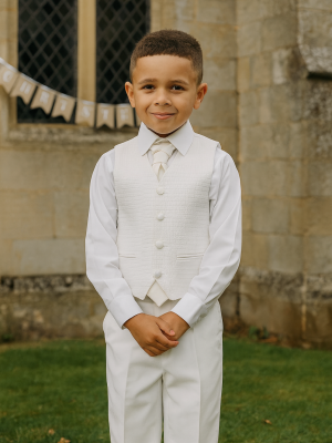 Boys 4 Piece All Cream Suit Philip