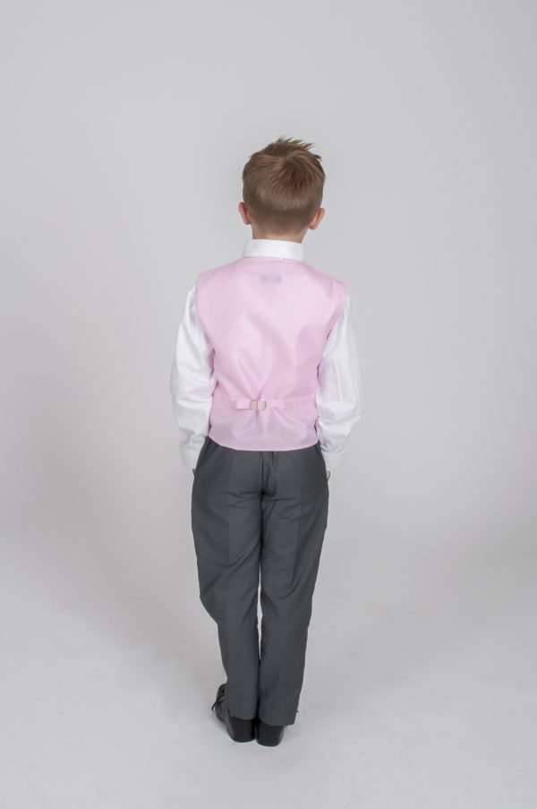 Boys 4 Piece Waistcoat Suits Boys 4 Piece Suit Grey Pink Philip