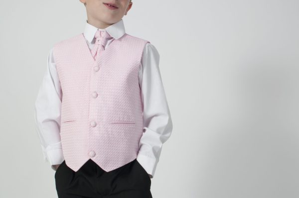 Baby Boys Suits Boys 4 Piece Suit Black With Pink Waistcoat Philip