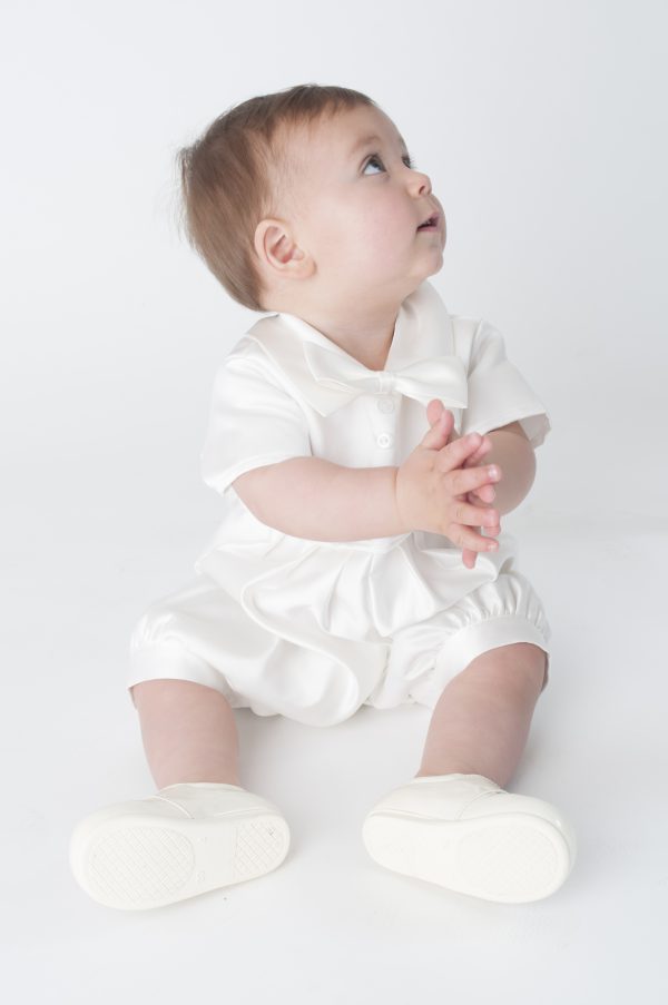 Baby Boys Suits Christopher Christening Romper in Ivory