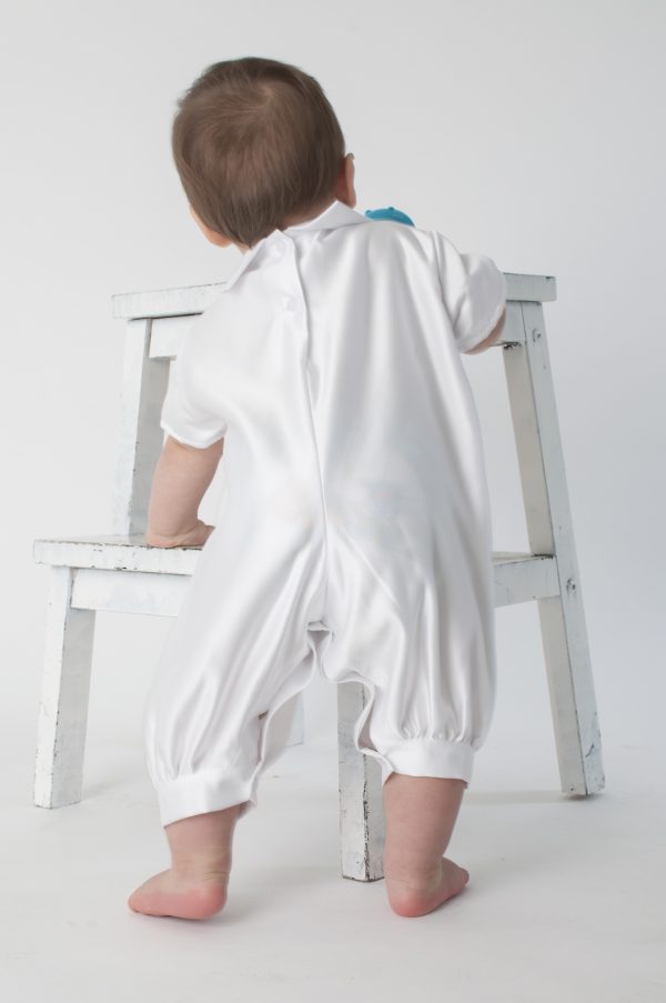 Baby Boys Suits Oliver Christening Romper in White