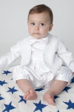 Baby Boys Suits Oliver Christening Romper in White