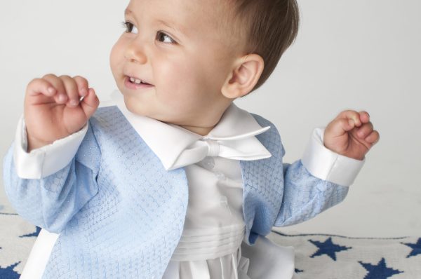 Baby Boys Suits Oliver Christening Romper in Blue