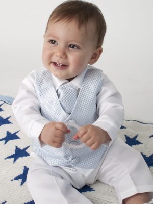 Baby Boys Suits 4 Piece Leo Christening Suit in White