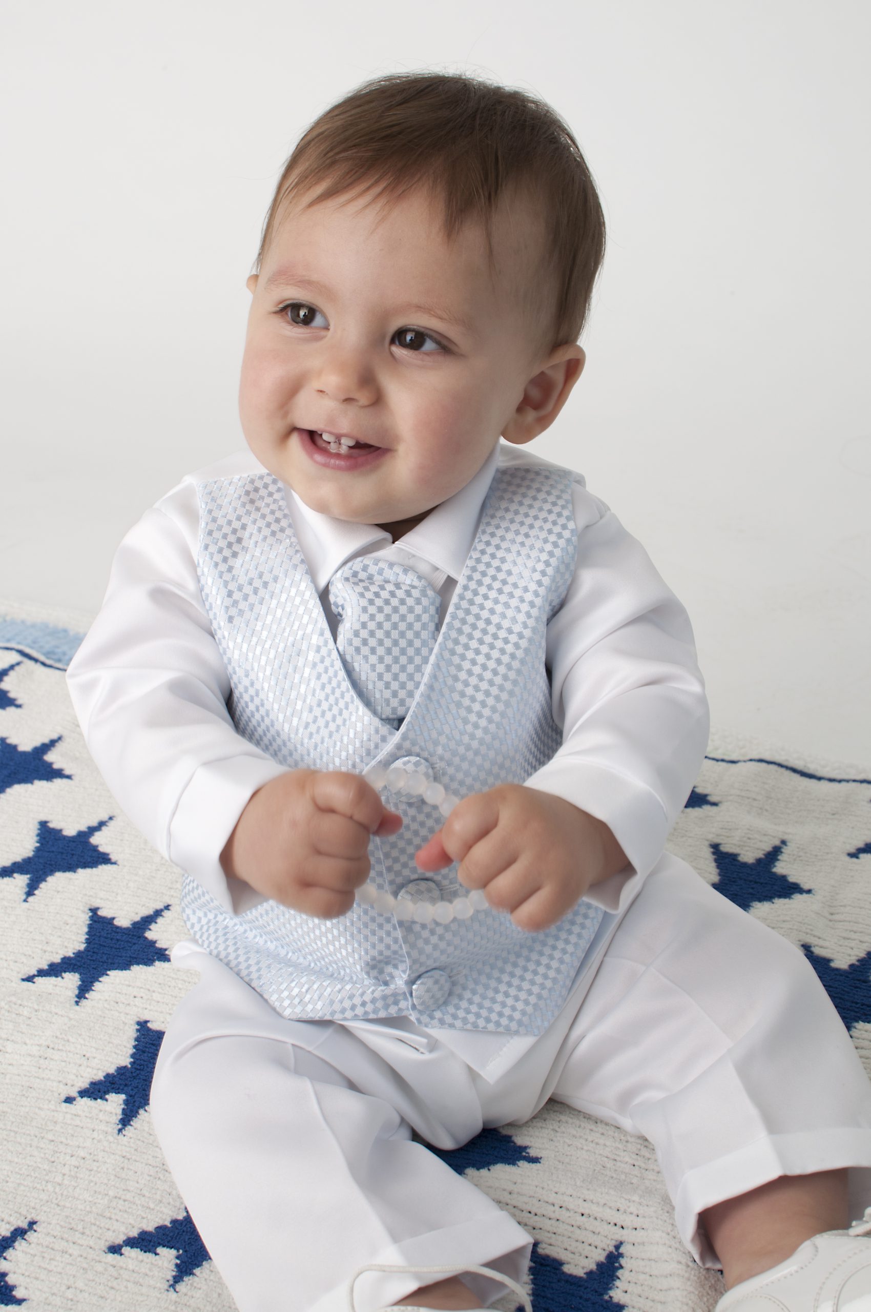 4 Piece Leo Christening Suit in Blue – Occasionwear for Kids