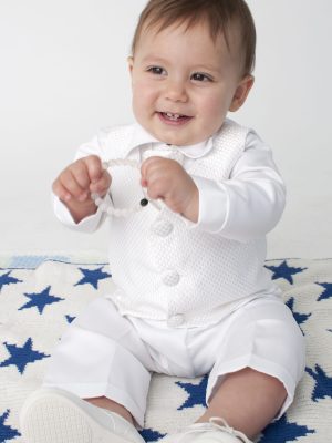 Baby Boys Suits 4 Piece Leo Christening Suit in Blue