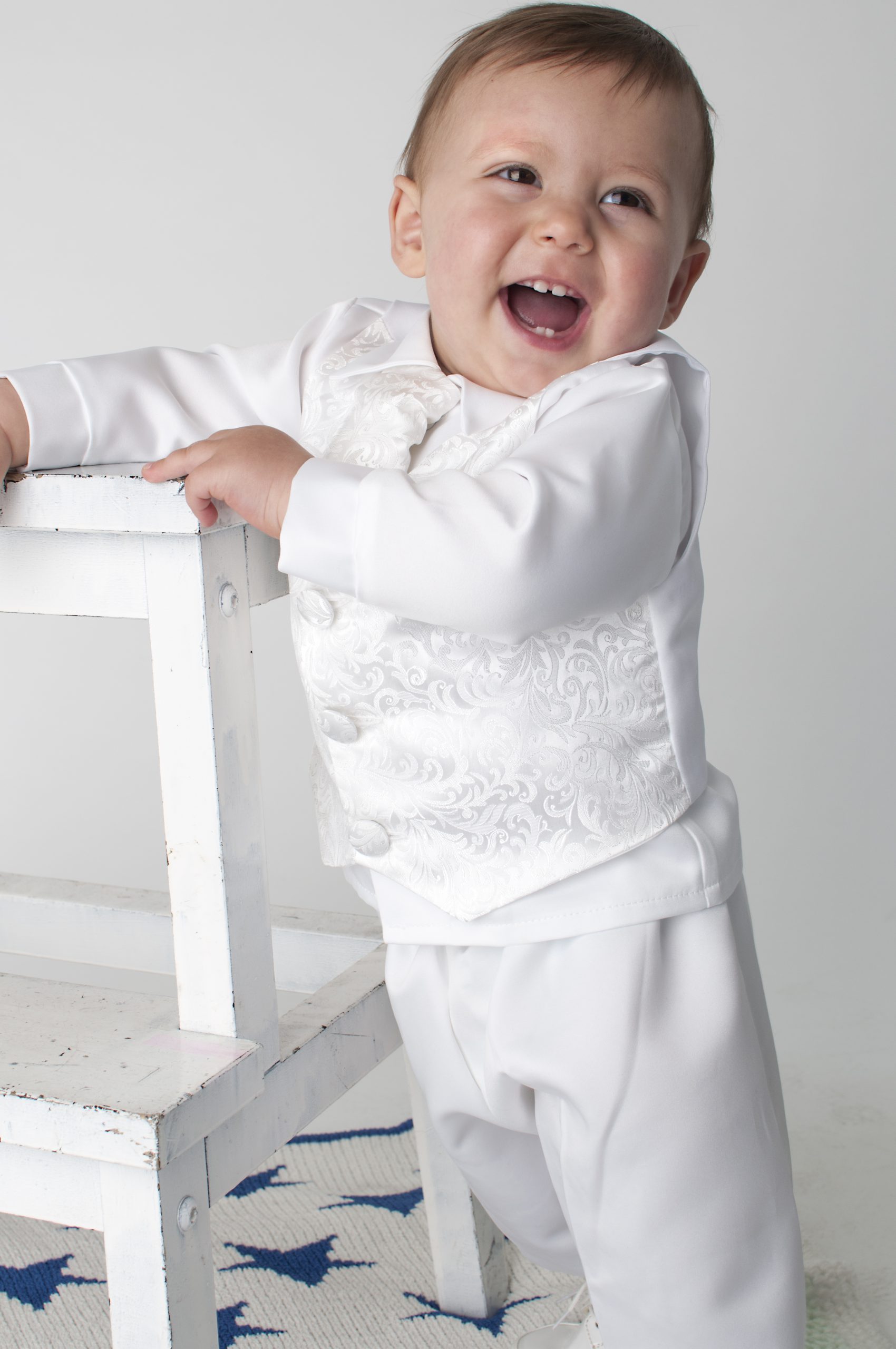 4 Piece White Romeo Christening Suit – Occasionwear for Kids