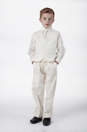 Boys 4 piece suit All Cream Alfred