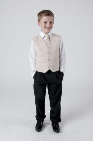 Boys 4 Piece Suit With Champagne Waistcoat Henry