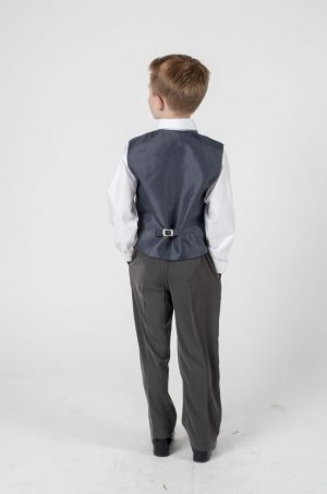 Boys 4 Piece Suit Grey With Grey Waistcoat Henry