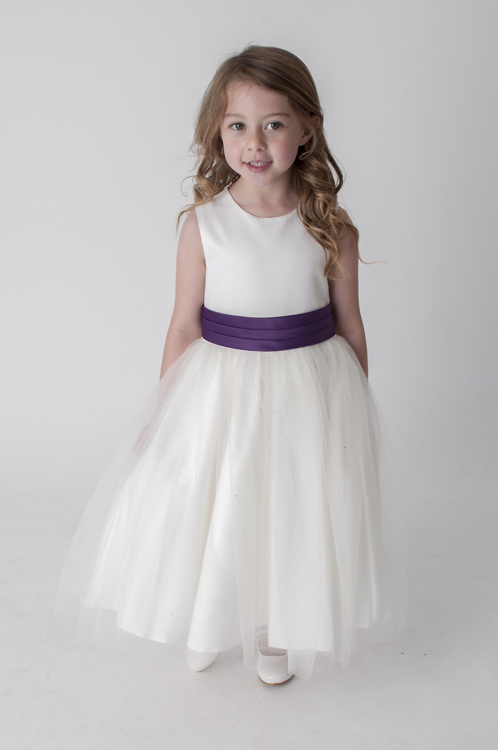 Girls Ivory Purple Dress Kate – Occasionwear for Kids