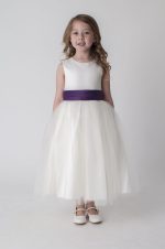 EXTENDED SALE Girls Ivory Purple Dress Kate