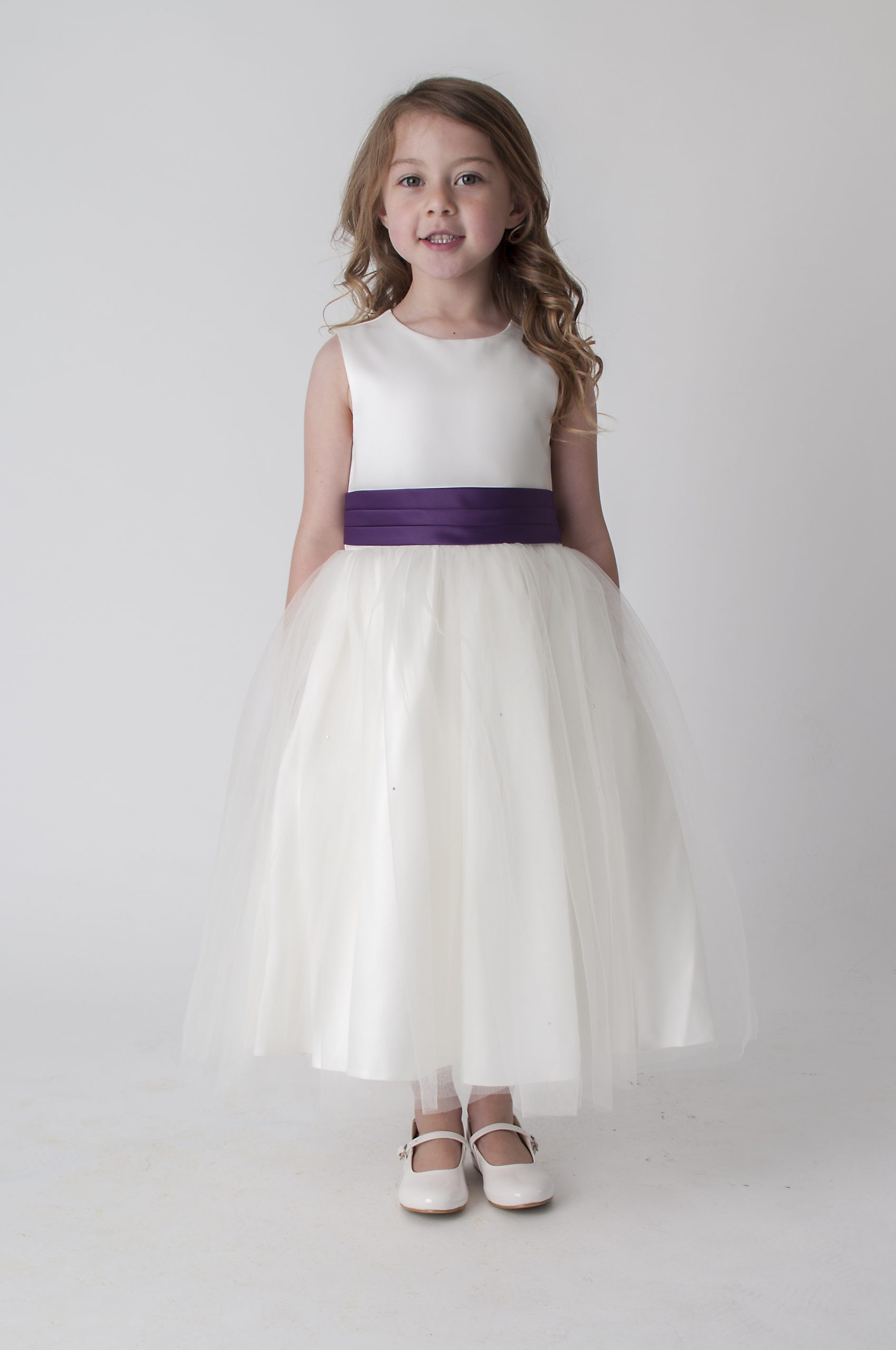 Girls Ivory Purple Dress Kate – Occasionwear for Kids