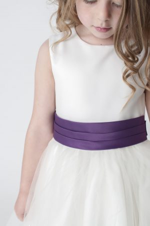 Girls Ivory Purple Dress Kate