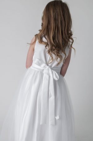 Girls white butterfly dress with bag