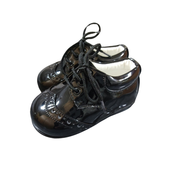 Boys Shoes Early Steps Black Patent Brogue Shoes
