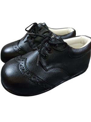 SALE Early Steps Matte Black Brogue Shoes
