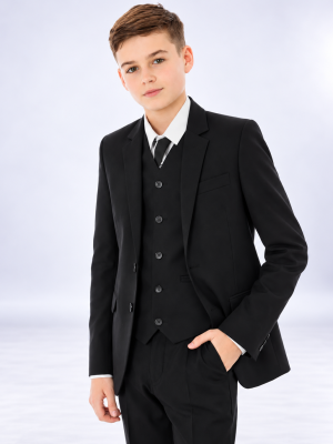 Boys 5 Piece Suit Slim Black