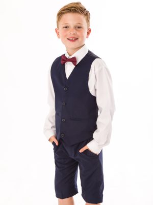 Boys 5 Piece Suits 5 Piece Black with Cream Alfred