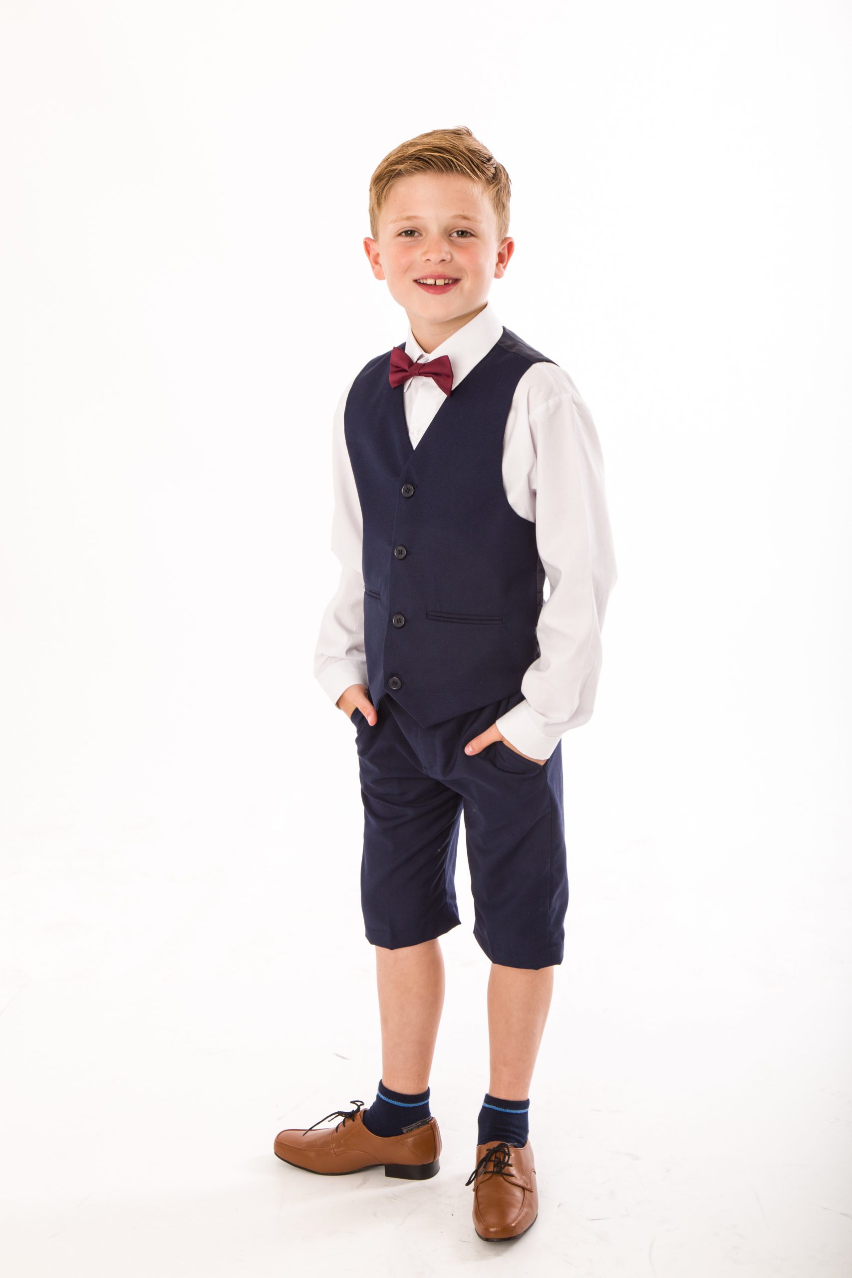 Boys 4 piece Suit Navy Short Set – Occasionwear for Kids