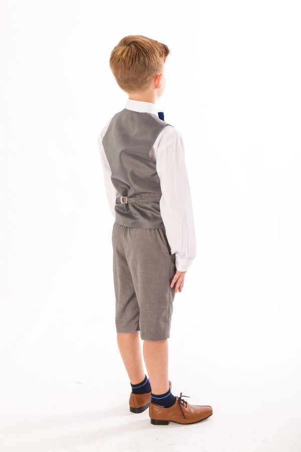 Boys 4 Piece Waistcoat Suits Boys 4 piece Suit Grey Short Set