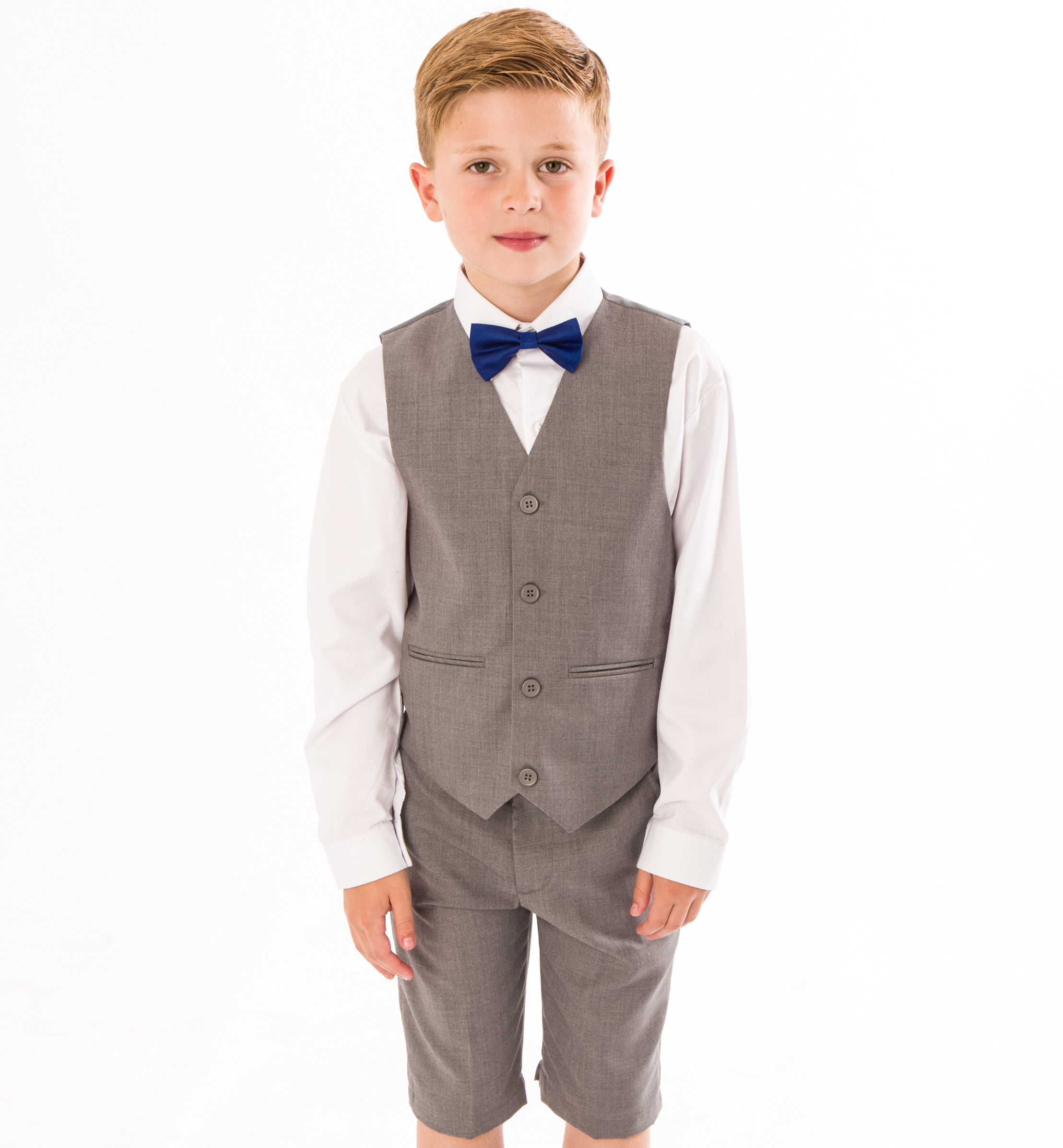 Boys 4 piece Suit Grey Short Set – Occasionwear for Kids