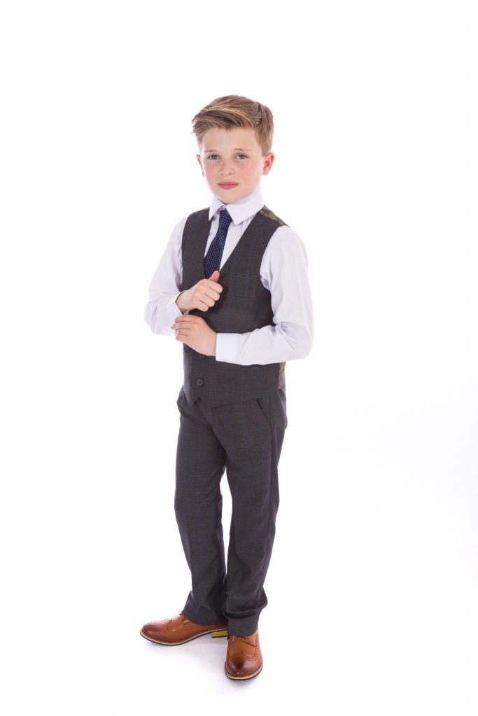 Boys Grey Check Suit Spencer Occasionwear for Kids