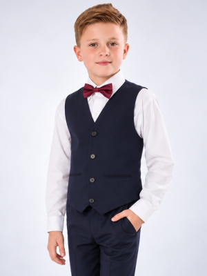 Boys 4 Piece bow tie suit Navy