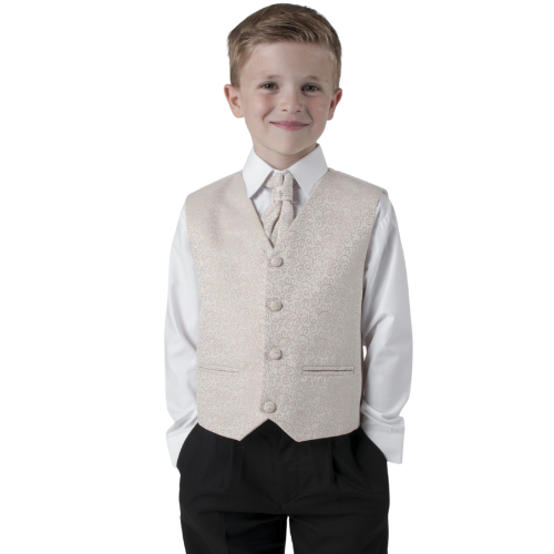 Boys 4 Piece Suit With Champagne Waistcoat Henry – Occasionwear for Kids