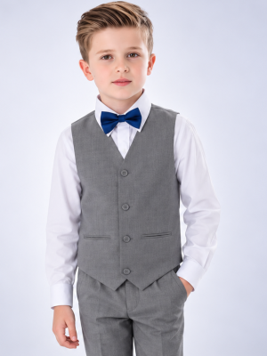 Boys 4 piece bow tie suit Grey