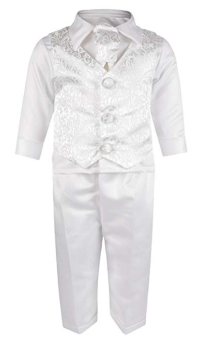 Baby Boys Suits 4 Piece Romeo Christening Suit in White