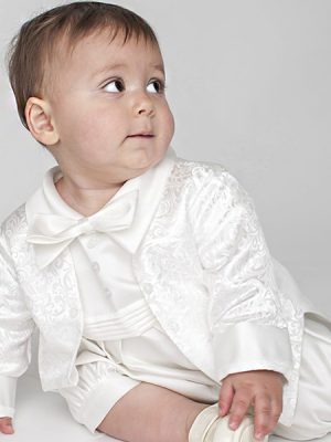 Baby Boys Suits Lucas Christening Romper in White